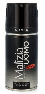 Malizia Uomo Silber Antitranspirant Roll-On 150ml - Lang anhaltender Schutz fuer