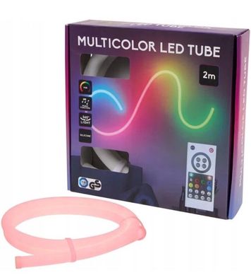 Bunter LED-Schlauch 2m mit Fernbedienung, RGB-Lichteffekte, flexibel