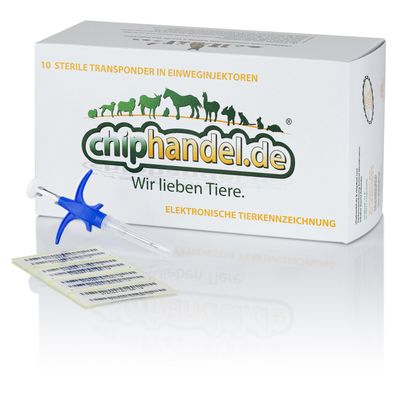 20x RFID Tierchip Mini - Deutscher Ländercode 276 Größe 1,4 x 9mm Hund Katze
