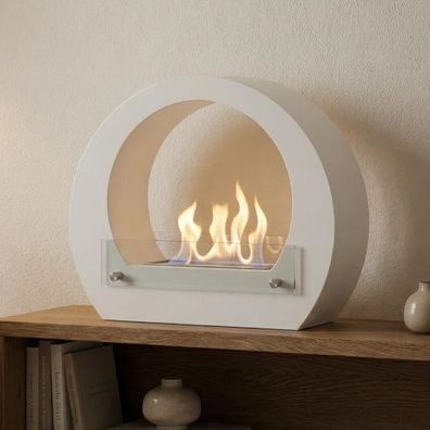 Dallas Tischkamin Ethanolkamin Weiß