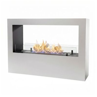 Lansing L Tunnel Raumtrenner Panorama Ethanolkamin Weiß