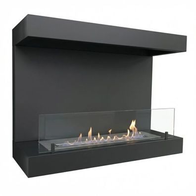 Dakota Panorama Ethanol Wandkamin Schwarz