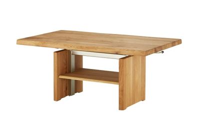 Couchtisch höhenverstellbar 110x65cm "Basel" Wildeiche massiv