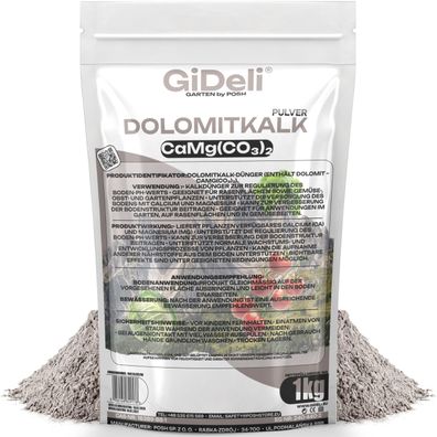 Dolomitkalk 1kg Rasenkalk Moosentferner Gartenkalk Magnesium Calcium pH GiDeli