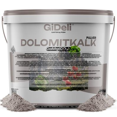 Dolomitkalk 10kg Rasenkalk Moosentferner Gartenkalk Magnesium Calcium pH GiDeli
