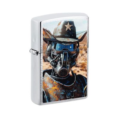 Zippo Benzin-Feuerzeug chrom gebürstet Cowboy Robot 60007656, unbefüllt