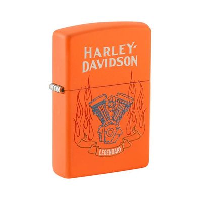 Zippo Benzin-Feuerzeug Harley Davidson Orange Matte color 60007747, unbefüllt