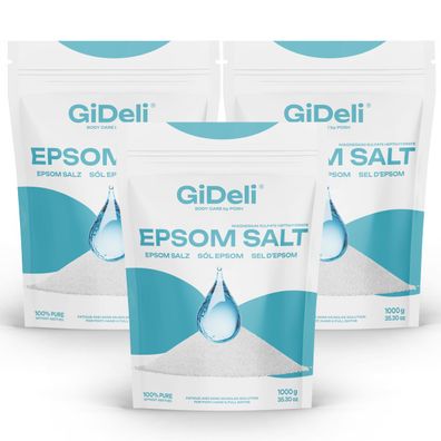 Epsom Salz 3kg Bittersalz Magnesiumsulfat Badesalz Fußbad Peeling Garten GiDeli