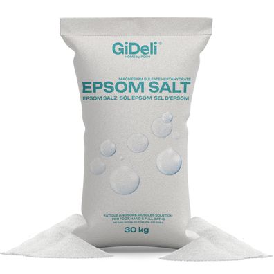 Epsom Salz 30kg Bittersalz Magnesiumsulfat Badesalz Fußbad Peeling Garten GiDeli