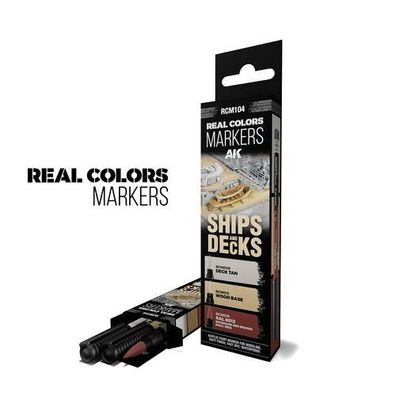 AK Interactive Colors Markers Set 5568339156 Ships Decks RCM104 Colors Set