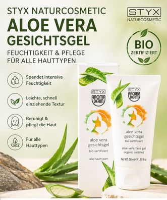 STYX Aloe Vera Gesichtsgel 50 ml - BIO zertifiziert - Feuchtigkeit & Pflege für alle