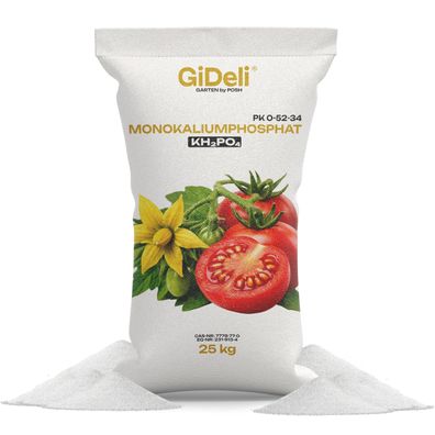 Monokaliumphosphat 25kg MKP Phosphor Kalium P-K Dünger Blühbooster Blüte GiDeli