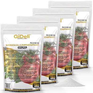 Monokaliumphosphat 20kg MKP Phosphor Kalium P-K Dünger Blühbooster Blüte GiDeli