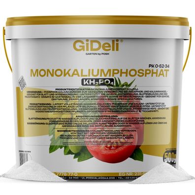 Monokaliumphosphat 500g MKP Phosphor Kalium P-K Dünger Blühbooster Blüte GiDeli