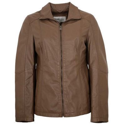 Lederjacken24 - Damen Lederjacke Lammnappa hellbraun