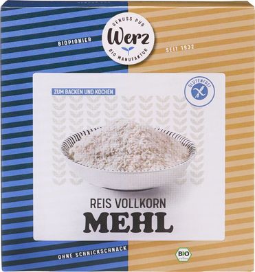 3x Naturkornmühle Werz Reis Vollkorn Mehl, glutenfrei 1000g