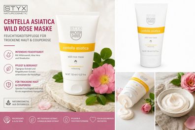 STYX Centella Asiatica Wild Rose Maske 150 ml - Feuchtigkeitspflege für trockene Haut