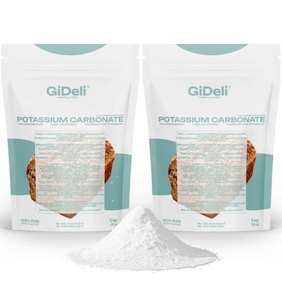 Kaliumcarbonat 10kg Pottasche K2CO3 Lebensmittelqualität Backen Seifen GiDeli