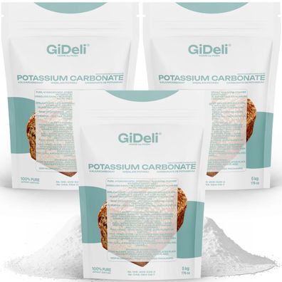 Kaliumcarbonat 15kg Pottasche K2CO3 Lebensmittelqualität Backen Seifen GiDeli