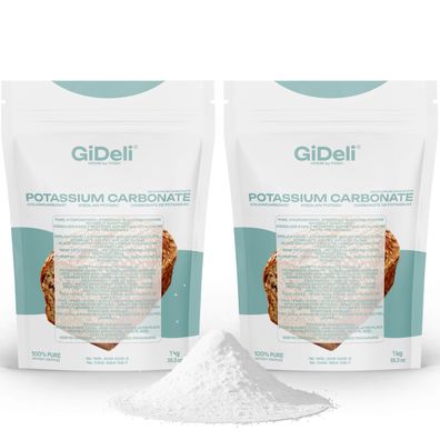 Kaliumcarbonat 2kg Pottasche K2CO3 Lebensmittelqualität Backen Seifen GiDeli