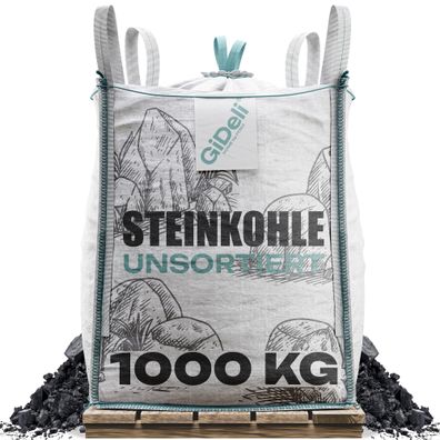 Steinkohle 1000kg Anthrazitkohle 5-50mm Hoher Heizwert Kaminofe Heizkohle GiDeli