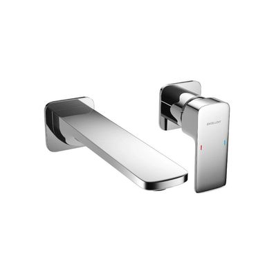 ECOLAM Waschtischarmatur Unterputz Armatur Badarmatur Keria silbern Messing Griff