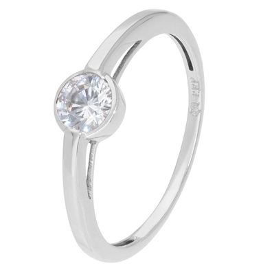 GLIZZ Schmuck Damenring Weißgold 333/8K Solitär-Ring mit Zirkonia GL1670