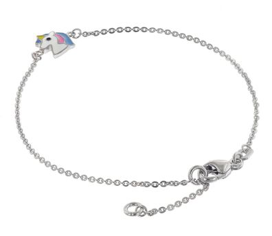 trendor Schmuck Mädchen-Armband mit Einhorn 925 Silber Rhodiniert 21708