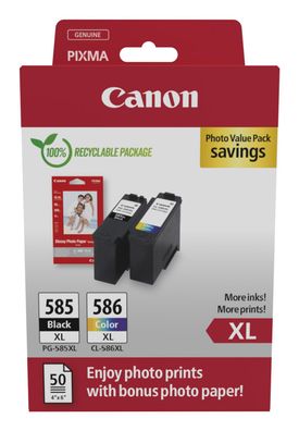 Canon PG-585XL/CL-586XL Photo Value Pack - 2er-Pack - Hohe Ergiebigkeit - Schwarz, Fa