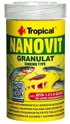 Tropical Nanovit Granulat 100ml Futter für Wirbellose Garnelenfutter Krebsfutter