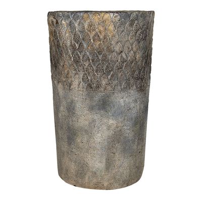 Clayre & Eef Blumentopf Ø 24x39 cm Grau Stein (Gr. Ø 24x39 cm)
