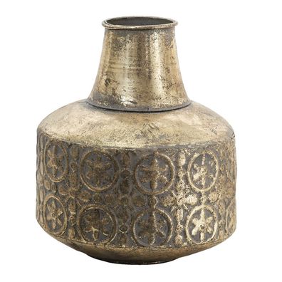 Clayre & Eef Vase Ø 19x22 cm Kupferfarbig Metall (Gr. Ø 19x22 cm)