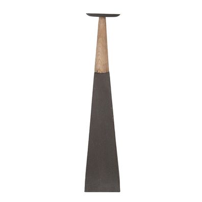 Clayre & Eef Kerzenständer 60 cm Grau Braun Holz (Gr. 13x13x60 cm)