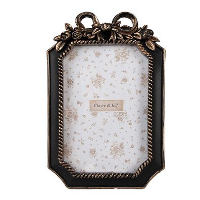 Clayre & Eef Bilderrahmen 10x15 cm Schwarz Kunststoff (Gr. 13x2x20 cm / 10x15 cm)