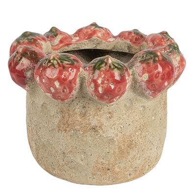 Clayre & Eef Blumentopf Ø 15x12 cm Beige Terrakotta (Gr. Ø 15x12 cm)