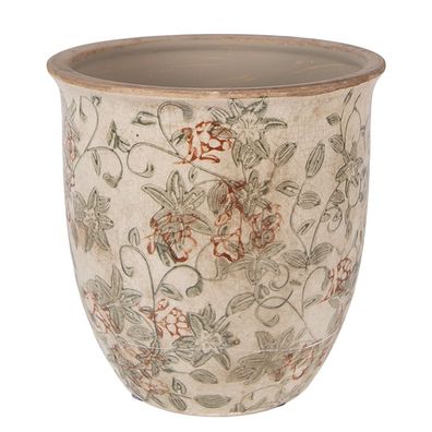 Clayre & Eef Blumentopf Ø 17x17 cm Beige Keramik (Gr. Ø 17x17 cm)