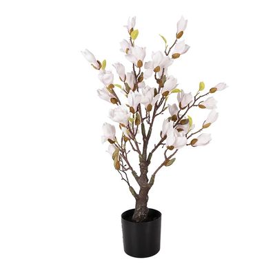 Clayre & Eef Kunstpflanze Magnolie 20x20x75 cm Rosa Kunststoff (Gr. 20x20x75 cm)