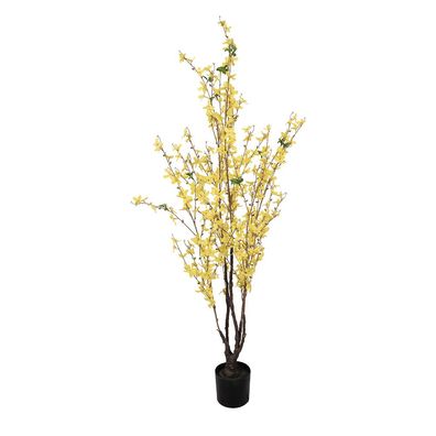 Clayre & Eef Kunstpflanze Forsythie 20x20x125 cm Gelb Kunststoff (Gr. 20x20x125 cm)