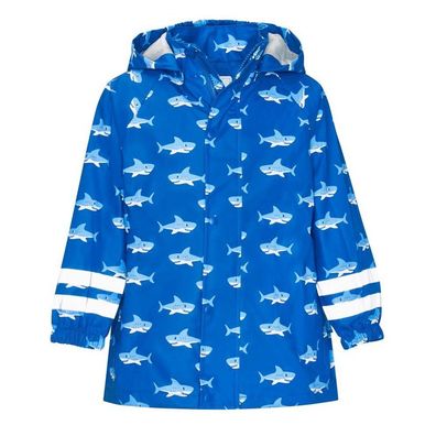 Playshoes Kinder Regenanzug Regen-Jacke Hai Allover 408586
