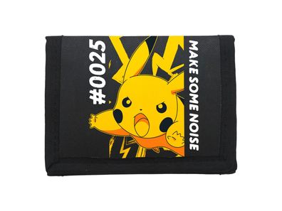 Pokémon Kinder Geldbörse mit Klettverschluss Münzfach und Kartenfächern schwarz