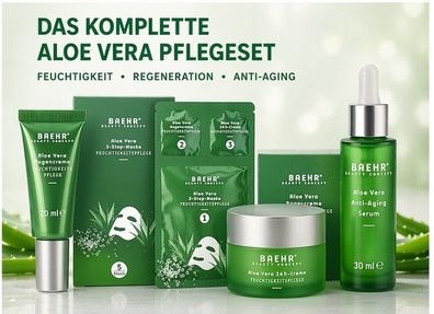 Baehr Beauty Aloe Vera Pflegeset 4-teilig - Feuchtigkeit, Anti-Aging & Regeneration