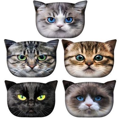 Dekokissen Zierkissen Kissen Katzen Motiv Kissenbezug Veloursmaterial 30x45 cm