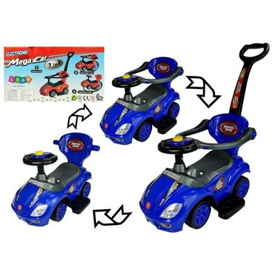 Lean Toys LEANToys Rutschauto mit Schiebestange Mega Car 3in1 Blau