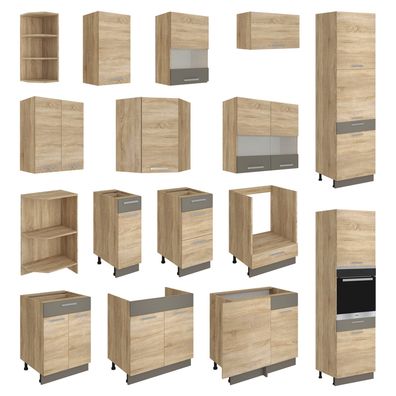 Küchenschrank Küche Küchenzeile Einbauküche Küchenblock Schränke ALINA - SONOMA EICHE