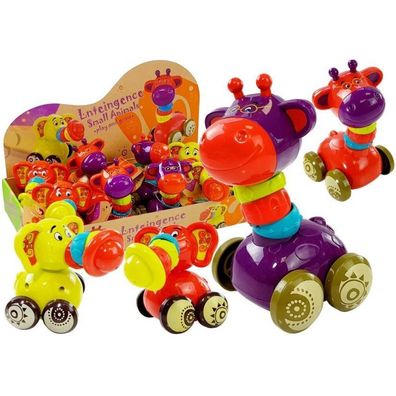 Leantoys Tier auf Rädern Elefant Giraffe
