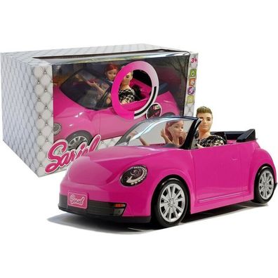 IMPORT Leantoys Auto Coupe Puppe Sound Lichter 43 cm Rosa