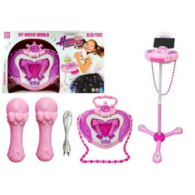 IMPORT Leantoys Spieluhr auf Ständer Mikrofon Lautsprecher Rosa