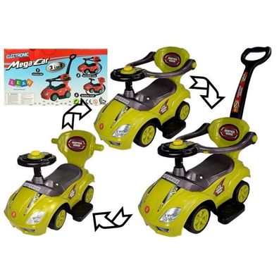 Leantoys LEANToys Rutschauto mit Schiebestange Mega Car 3in1 Gelb