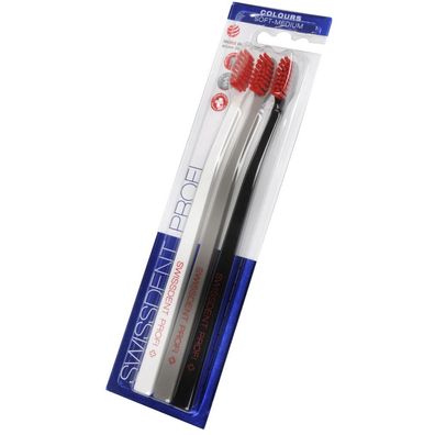 Swissdent Profi Colours Trio Soft-Medium Weiss, Grau, Schwarz