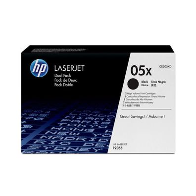 HP Toner CE 505 XD Doppelpack schwarz No. 05 X